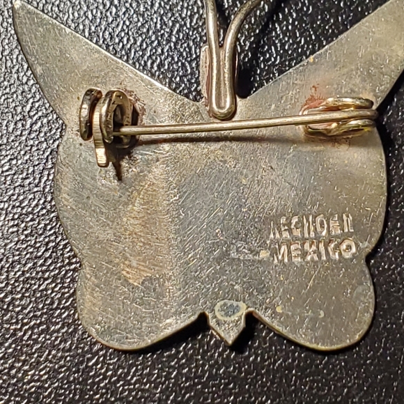 Butterfly Pendant with unique inlay 925 sterling silver - Picture 4 of 14